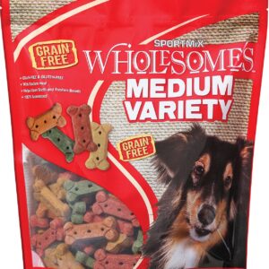 red bag of medium variety dog biscuits, 4 lbs.